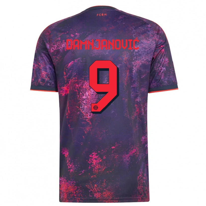 Danxen Bambino Maglia Jovana Damnjanović #9 Viola Rosso Kit Gara Third 2026/27 Maglietta
