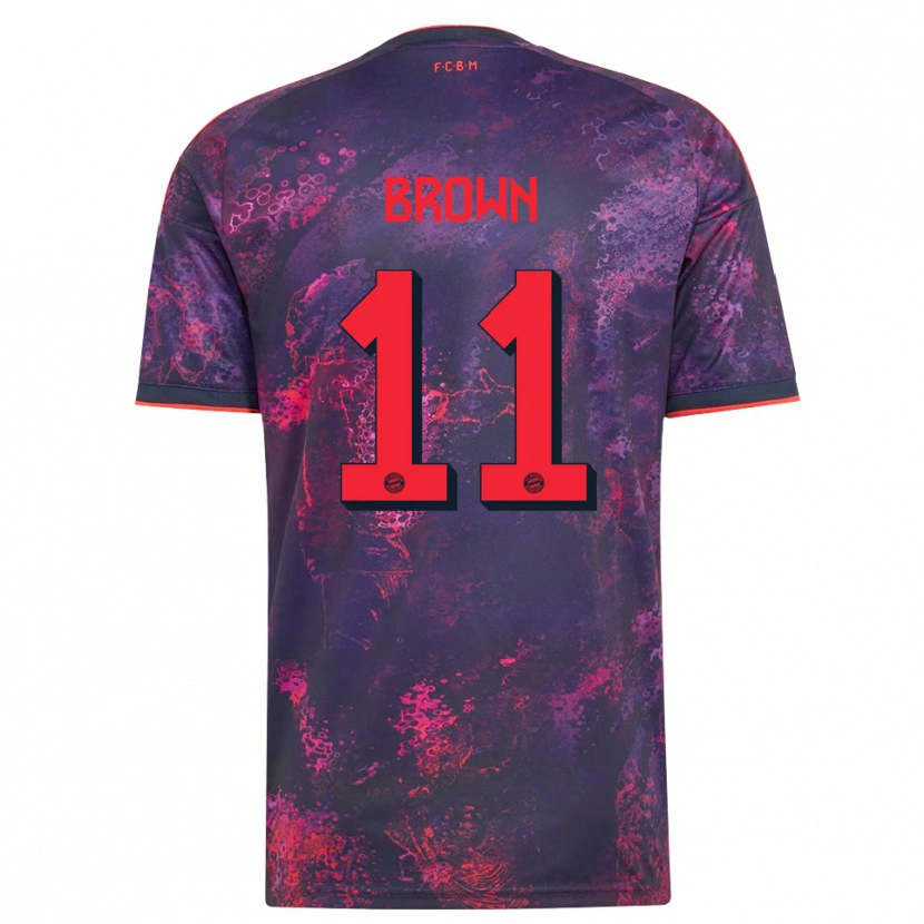 Danxen Bambino Maglia Nathaniel Brown #11 Viola Rosso Kit Gara Third 2026/27 Maglietta