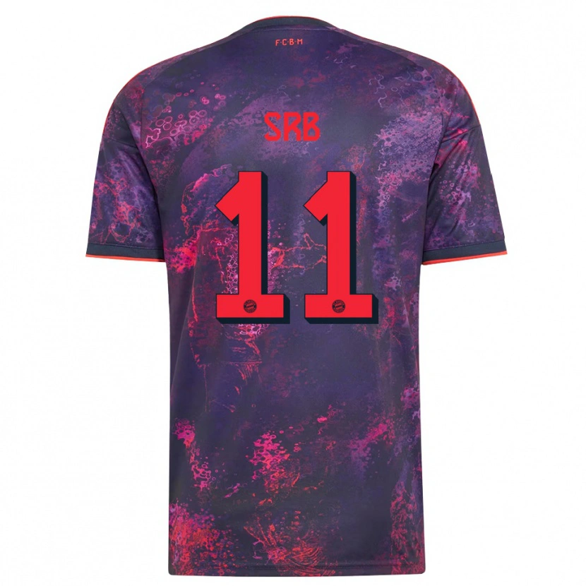 Danxen Bambino Maglia Matous Srb #11 Viola Rosso Kit Gara Third 2026/27 Maglietta