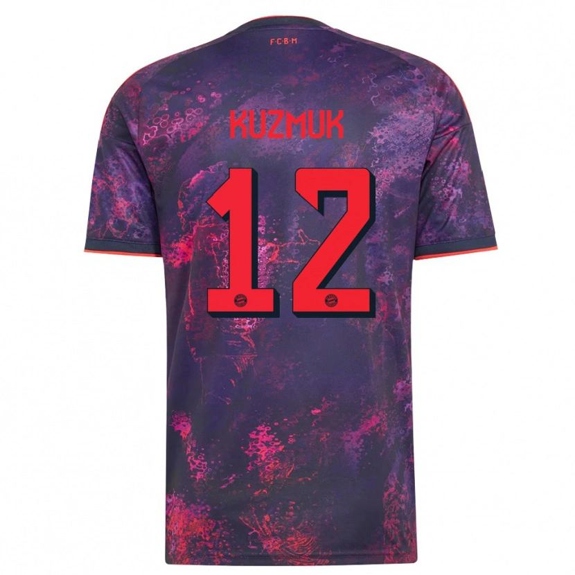 Danxen Bambino Maglia Mark Kuzmuk #12 Viola Rosso Kit Gara Third 2026/27 Maglietta