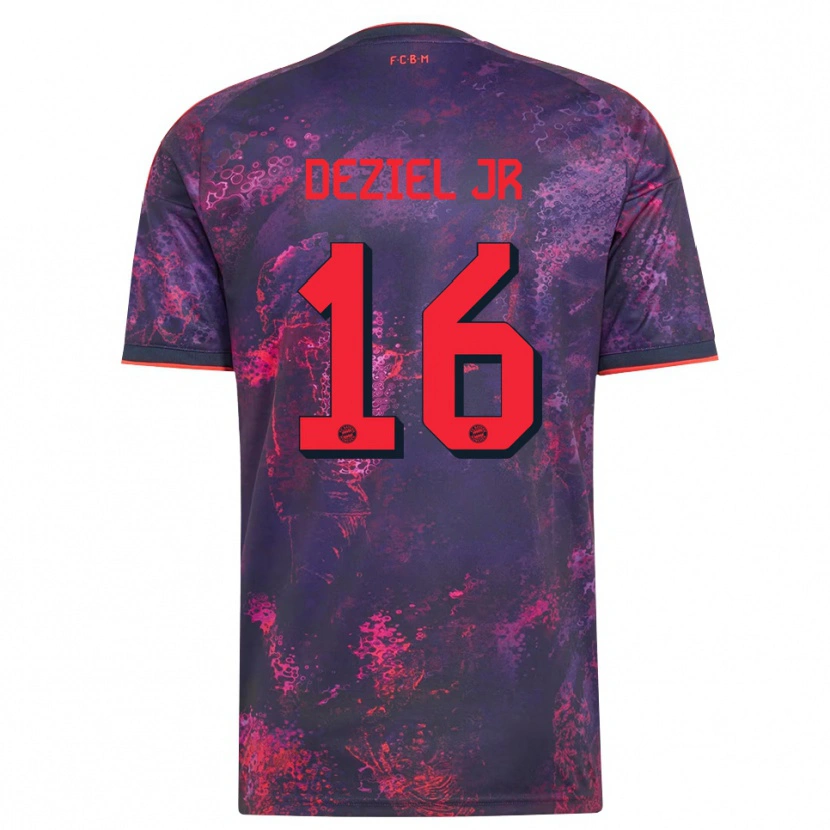 Danxen Bambino Maglia Robert Deziel Jr #16 Viola Rosso Kit Gara Third 2026/27 Maglietta