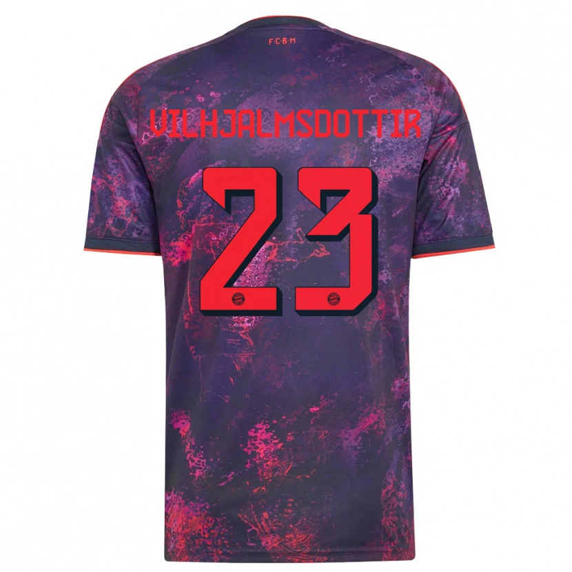 Danxen Bambino Maglia Karolina Lea Vilhjalmsdottir #23 Viola Rosso Kit Gara Third 2026/27 Maglietta