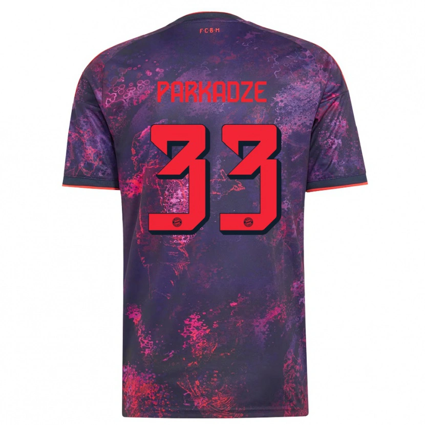 Danxen Bambino Maglia Luka Parkadze #33 Viola Rosso Kit Gara Third 2026/27 Maglietta