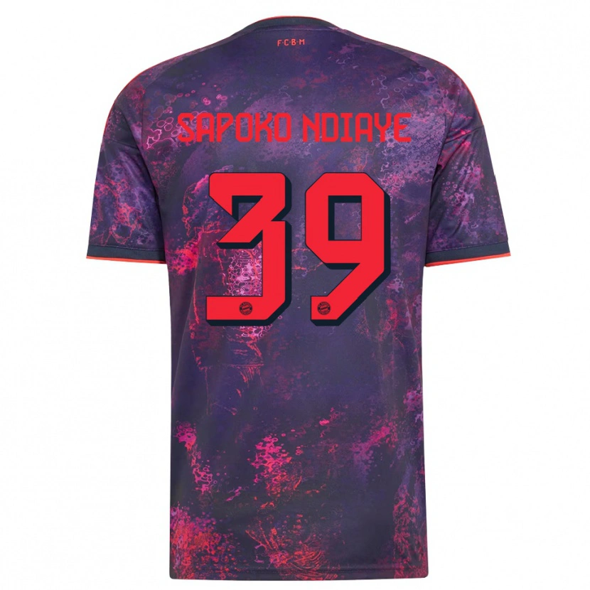 Danxen Bambino Maglia Bara Sapoko Ndiaye #39 Viola Rosso Kit Gara Third 2026/27 Maglietta