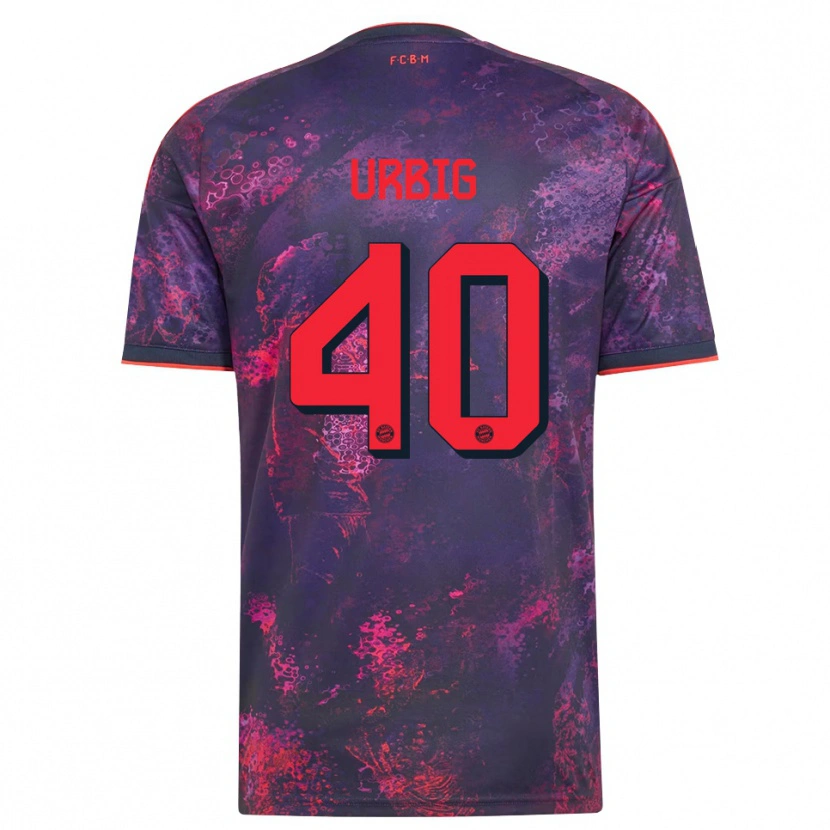 Danxen Bambino Maglia Jonas Urbig #40 Viola Rosso Kit Gara Third 2026/27 Maglietta