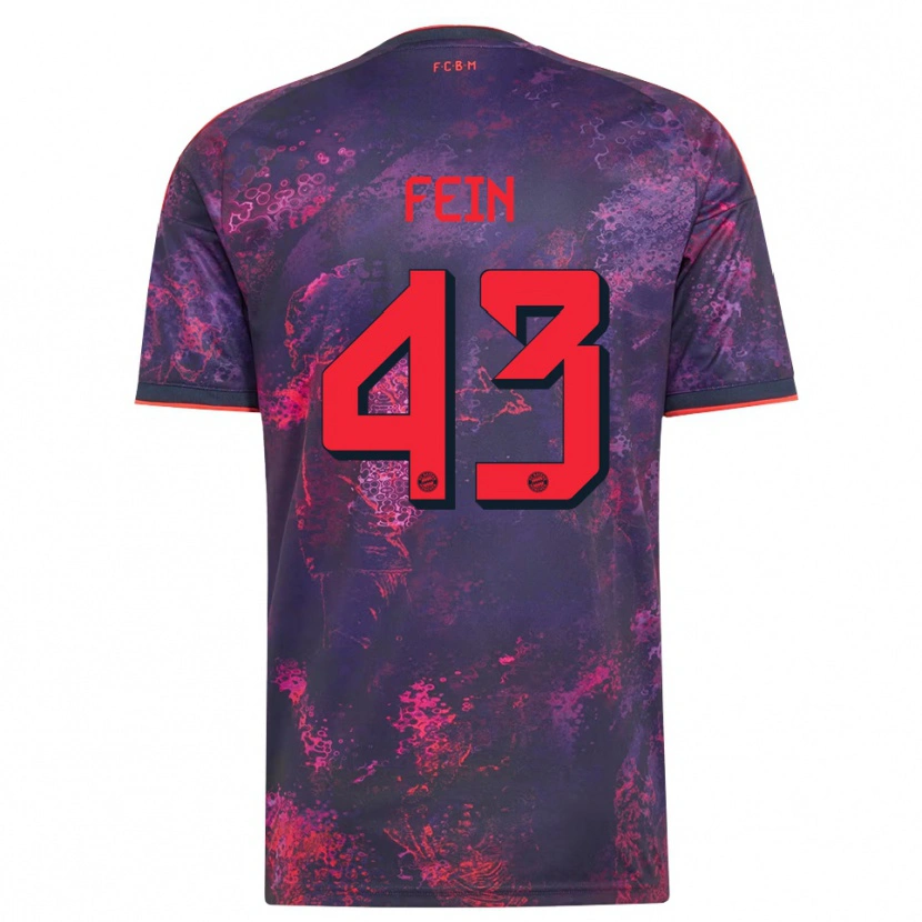 Danxen Bambino Maglia Adrian Fein #43 Viola Rosso Kit Gara Third 2026/27 Maglietta