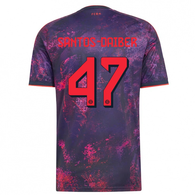 Danxen Bambino Maglia David Santos Daiber #47 Viola Rosso Kit Gara Third 2026/27 Maglietta