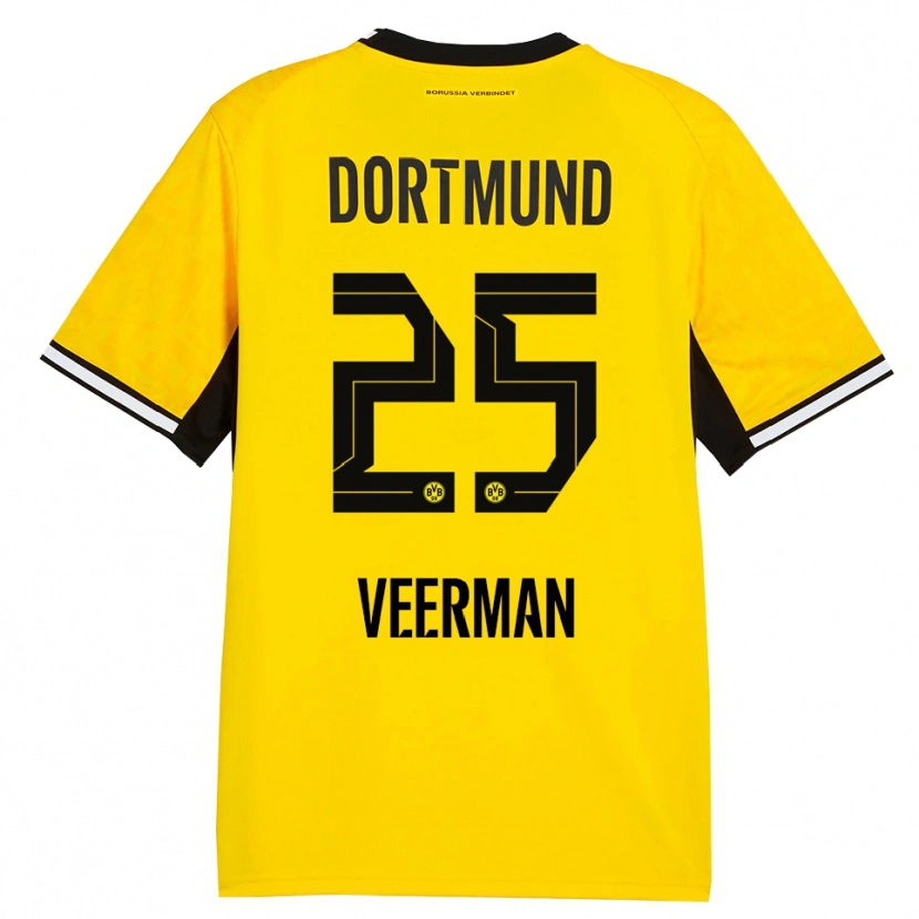 Danxen Uomo Maglia Joey Veerman #25 Giallo Nero Bianco Kit Gara Home 2026/27 Maglietta