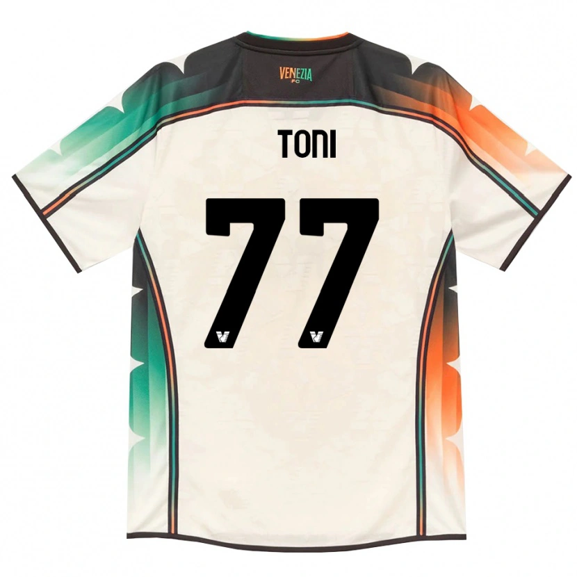 Danxen Uomo Maglia Toni Fernández #77 Oldlace Arancio Verde Kit Gara Away 2026/27 Maglietta