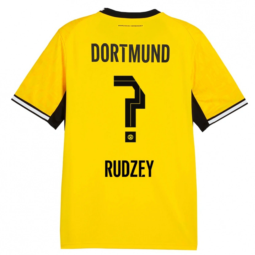 Danxen Uomo Maglia Nazariy Rudzey #0 Giallo Nero Bianco Kit Gara Home 2026/27 Maglietta