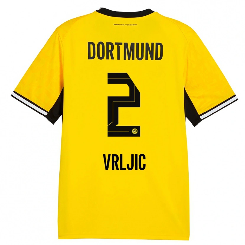 Danxen Uomo Maglia Daniel Vrljic #2 Giallo Nero Bianco Kit Gara Home 2026/27 Maglietta
