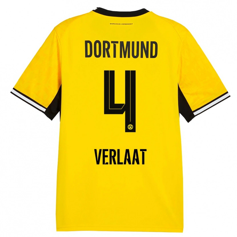 Danxen Uomo Maglia Jesper Verlaat #4 Giallo Nero Bianco Kit Gara Home 2026/27 Maglietta