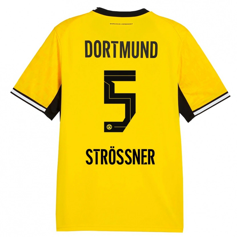 Danxen Uomo Maglia Lenni Strößner #5 Giallo Nero Bianco Kit Gara Home 2026/27 Maglietta