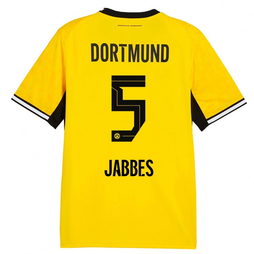 Danxen Uomo Maglia Jasmin Jabbes #5 Giallo Nero Bianco Kit Gara Home 2026/27 Maglietta