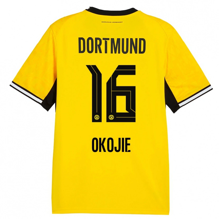 Danxen Uomo Maglia Davis Okojie #16 Giallo Nero Bianco Kit Gara Home 2026/27 Maglietta