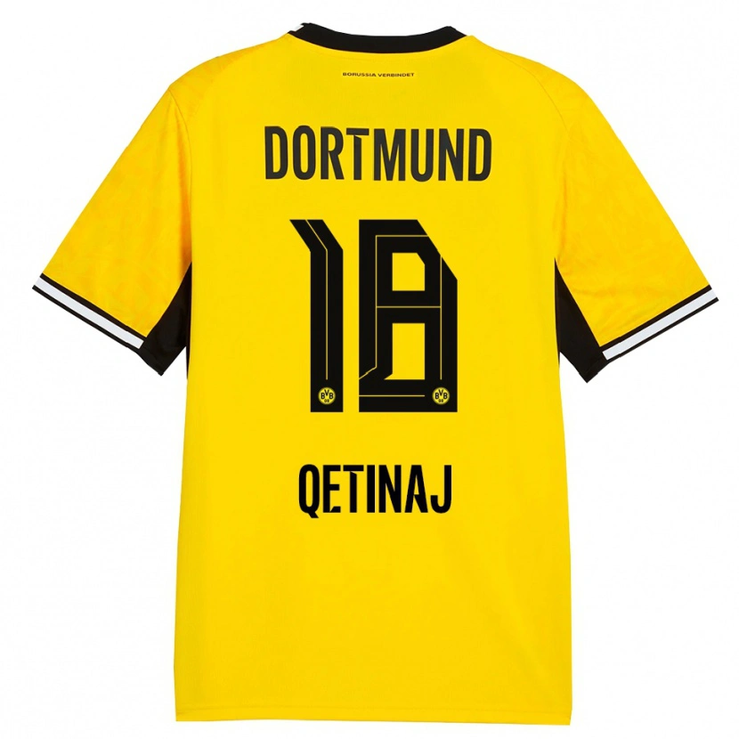 Danxen Uomo Maglia Edon Qetinaj #18 Giallo Nero Bianco Kit Gara Home 2026/27 Maglietta
