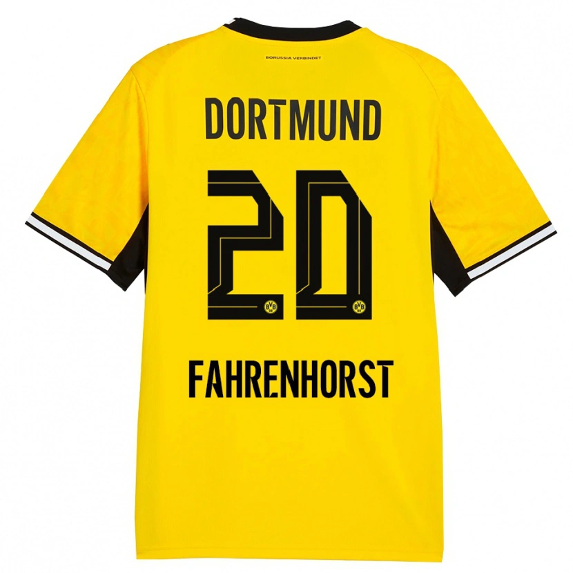 Danxen Uomo Maglia Luke Fahrenhorst #20 Giallo Nero Bianco Kit Gara Home 2026/27 Maglietta