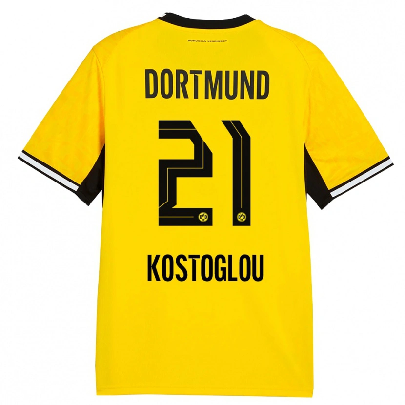 Danxen Uomo Maglia Christos Kostoglou #21 Giallo Nero Bianco Kit Gara Home 2026/27 Maglietta