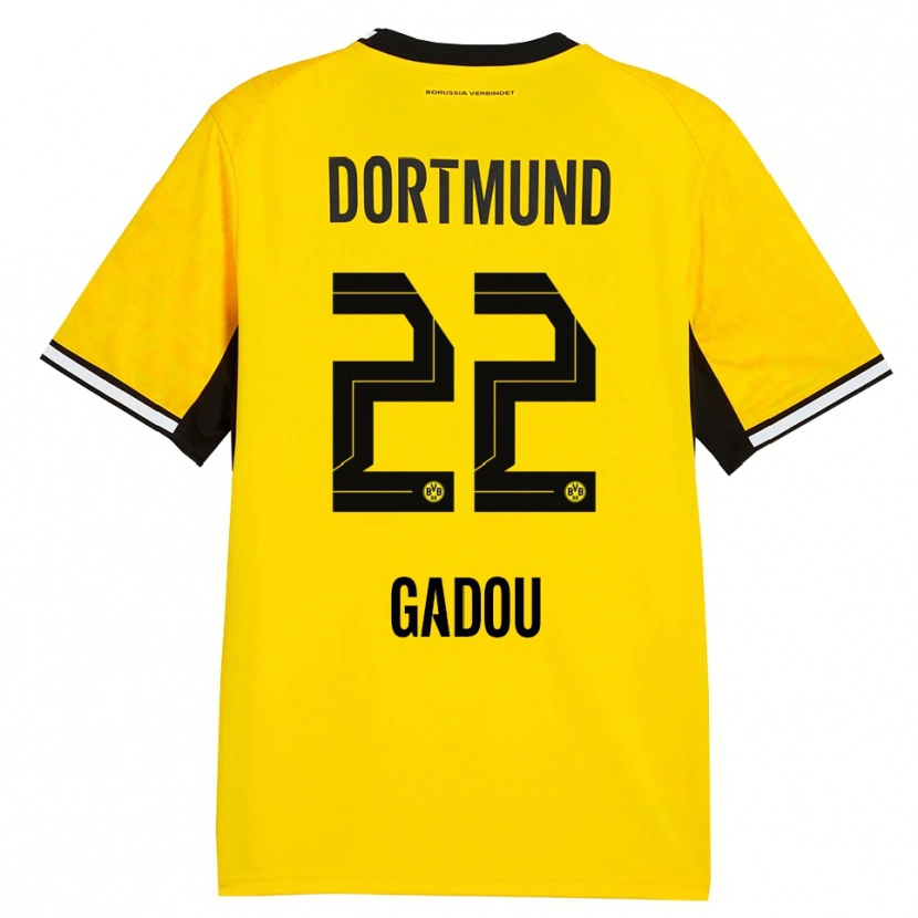 Danxen Uomo Maglia Joane Gadou #22 Giallo Nero Bianco Kit Gara Home 2026/27 Maglietta