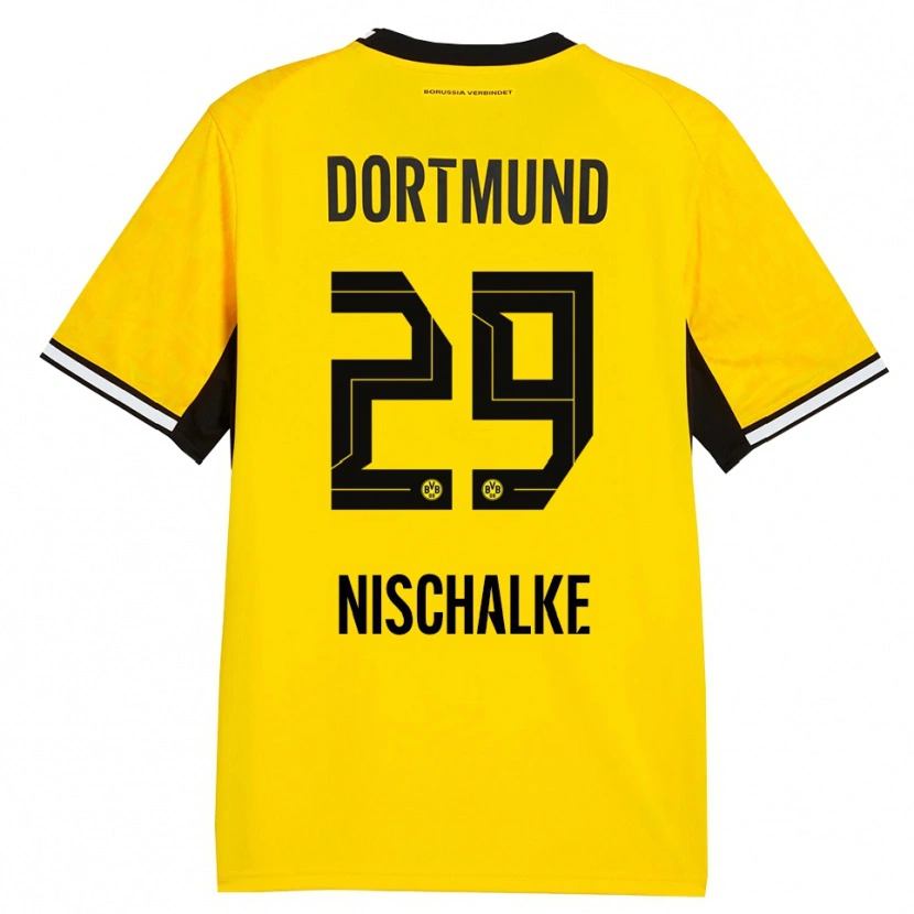 Danxen Uomo Maglia Jermain Nischalke #29 Giallo Nero Bianco Kit Gara Home 2026/27 Maglietta