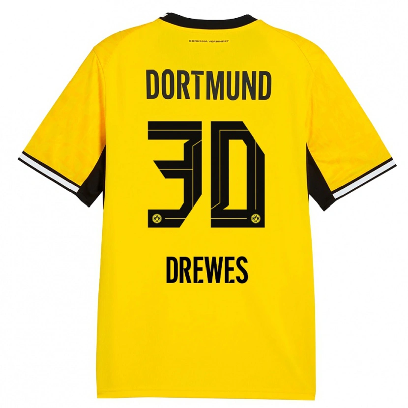 Danxen Uomo Maglia Patrick Drewes #30 Giallo Nero Bianco Kit Gara Home 2026/27 Maglietta