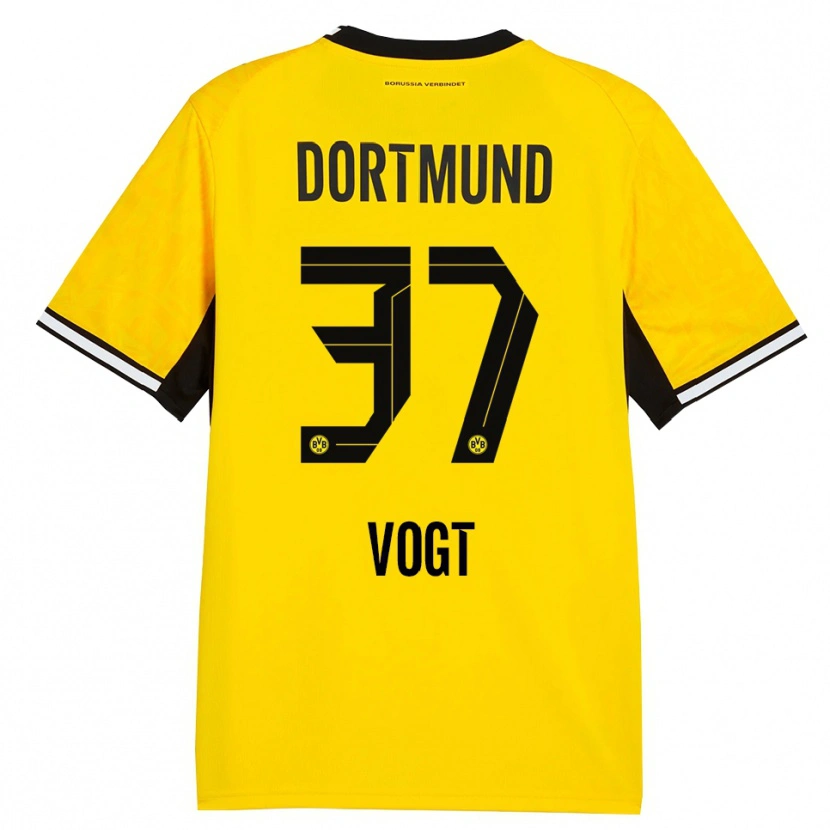 Danxen Uomo Maglia Levin Vogt #37 Giallo Nero Bianco Kit Gara Home 2026/27 Maglietta