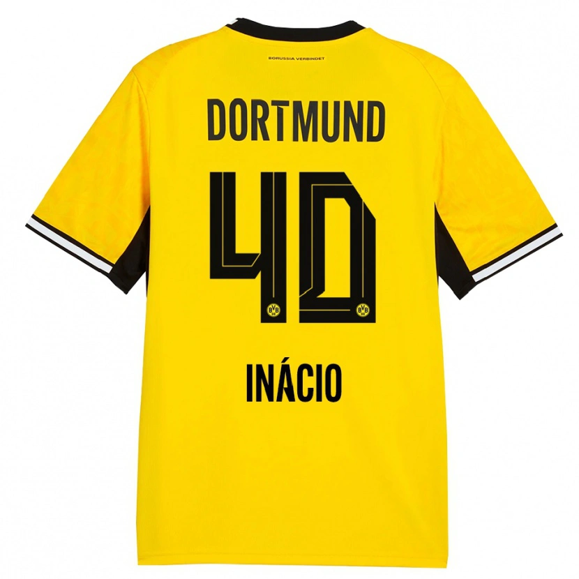 Danxen Uomo Maglia Samuele Inácio #40 Giallo Nero Bianco Kit Gara Home 2026/27 Maglietta