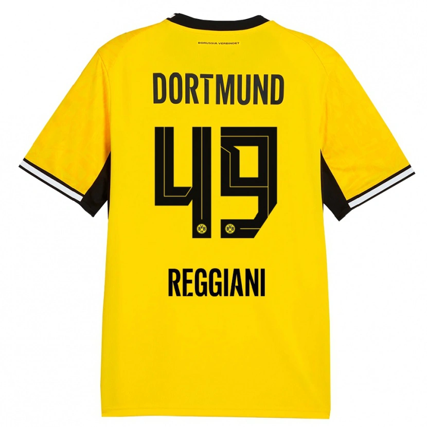 Danxen Uomo Maglia Luca Reggiani #49 Giallo Nero Bianco Kit Gara Home 2026/27 Maglietta