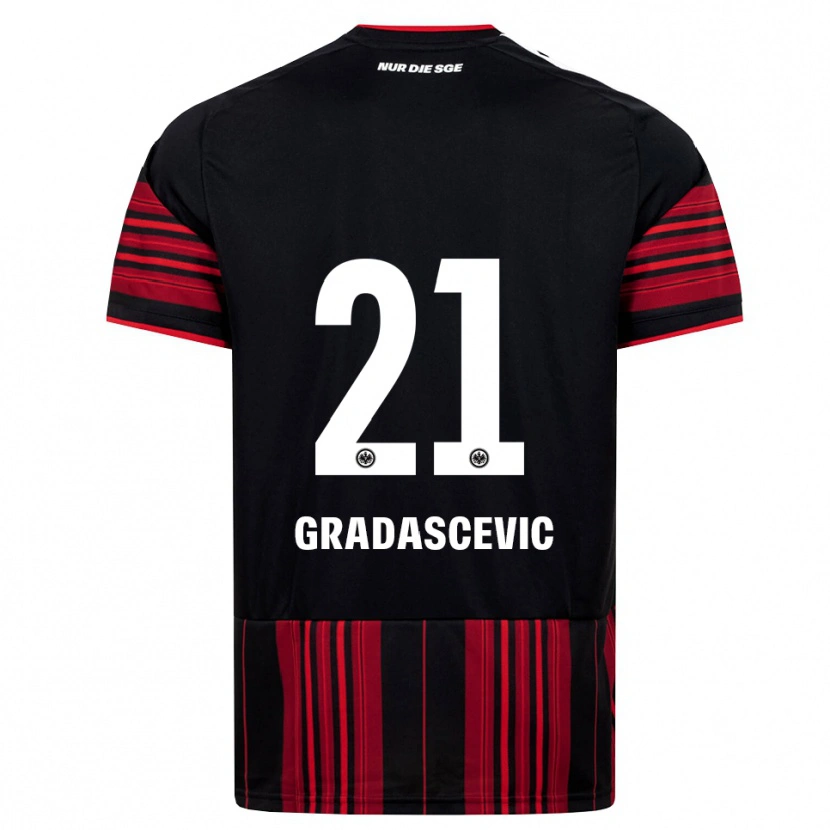 Danxen Uomo Maglia Meris Gradascevic #21 Nero Rosso Bianco Kit Gara Home 2026/27 Maglietta