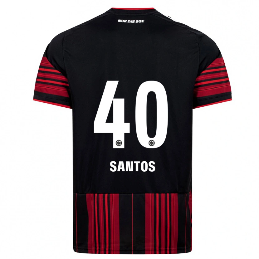 Danxen Uomo Maglia Kauã Santos #40 Nero Rosso Bianco Kit Gara Home 2026/27 Maglietta