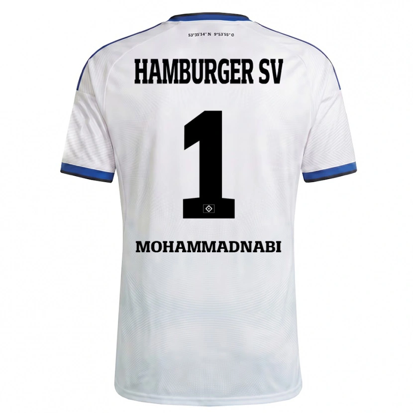 Danxen Uomo Maglia Benjamin Mohammadnabi #1 Bianco Nero Blu Kit Gara Home 2026/27 Maglietta