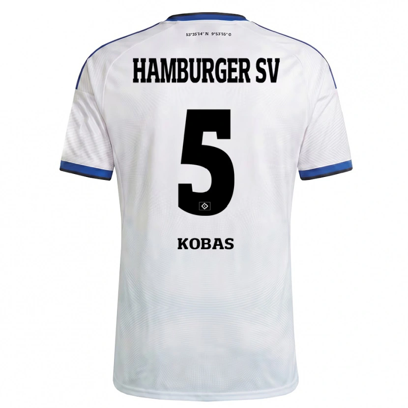 Danxen Uomo Maglia Jan Kobas #5 Bianco Nero Blu Kit Gara Home 2026/27 Maglietta