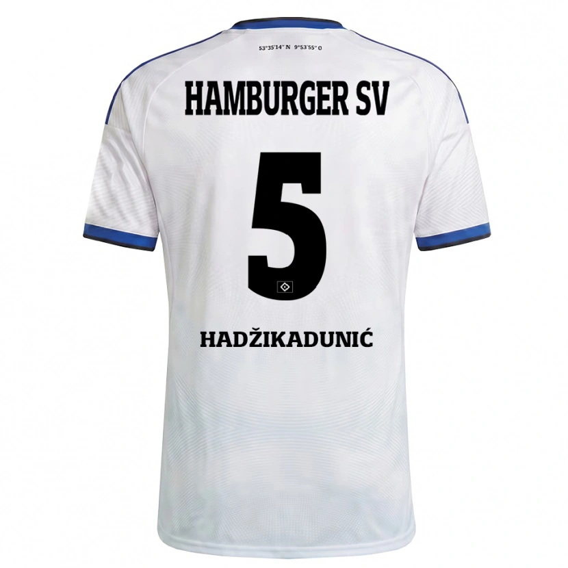 Danxen Uomo Maglia Dennis Hadzikadunic #5 Bianco Nero Blu Kit Gara Home 2026/27 Maglietta