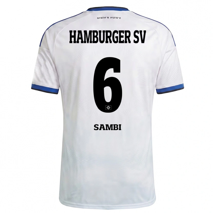 Danxen Uomo Maglia Albert Sambi Lokonga #6 Bianco Nero Blu Kit Gara Home 2026/27 Maglietta