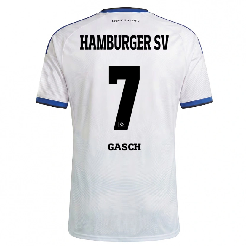 Danxen Uomo Maglia Anton Gasch #7 Bianco Nero Blu Kit Gara Home 2026/27 Maglietta