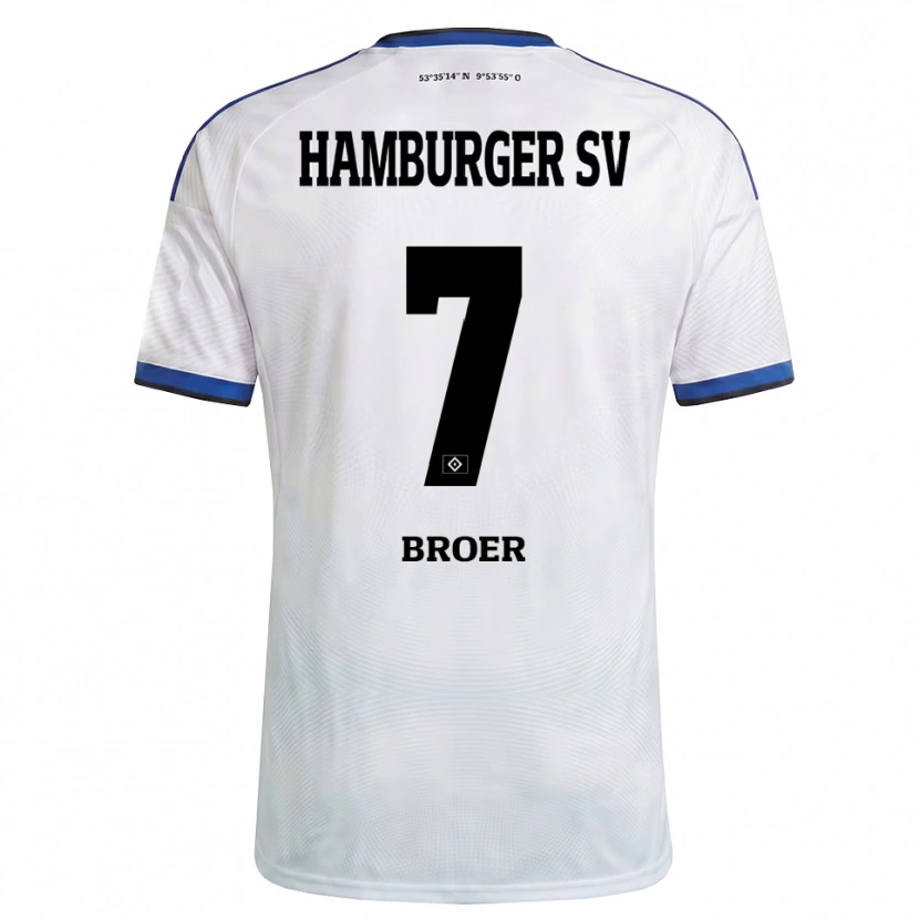 Danxen Uomo Maglia Yannick Tim Bröer #7 Bianco Nero Blu Kit Gara Home 2026/27 Maglietta