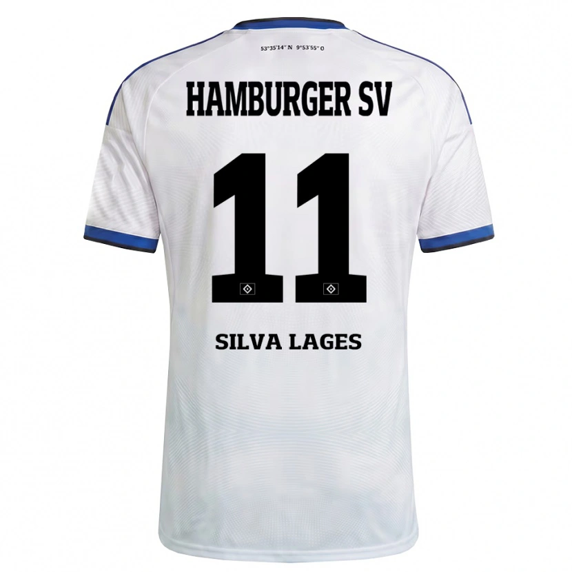 Danxen Uomo Maglia Martim Silva Lages #11 Bianco Nero Blu Kit Gara Home 2026/27 Maglietta