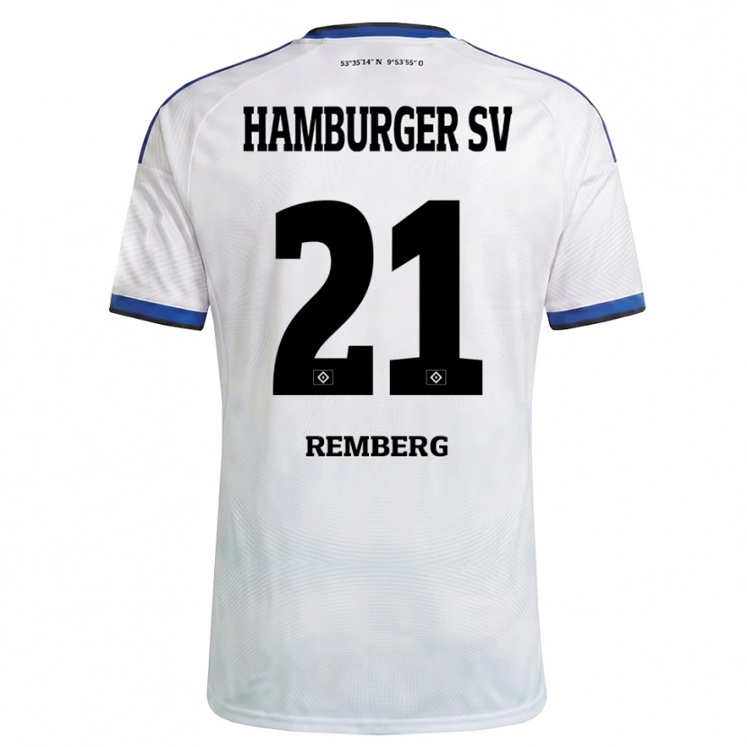 Danxen Uomo Maglia Nicolai Remberg #21 Bianco Nero Blu Kit Gara Home 2026/27 Maglietta
