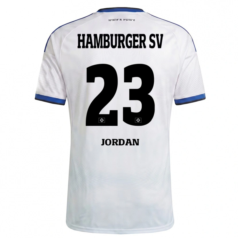 Danxen Uomo Maglia Dominik Jordan #23 Bianco Nero Blu Kit Gara Home 2026/27 Maglietta