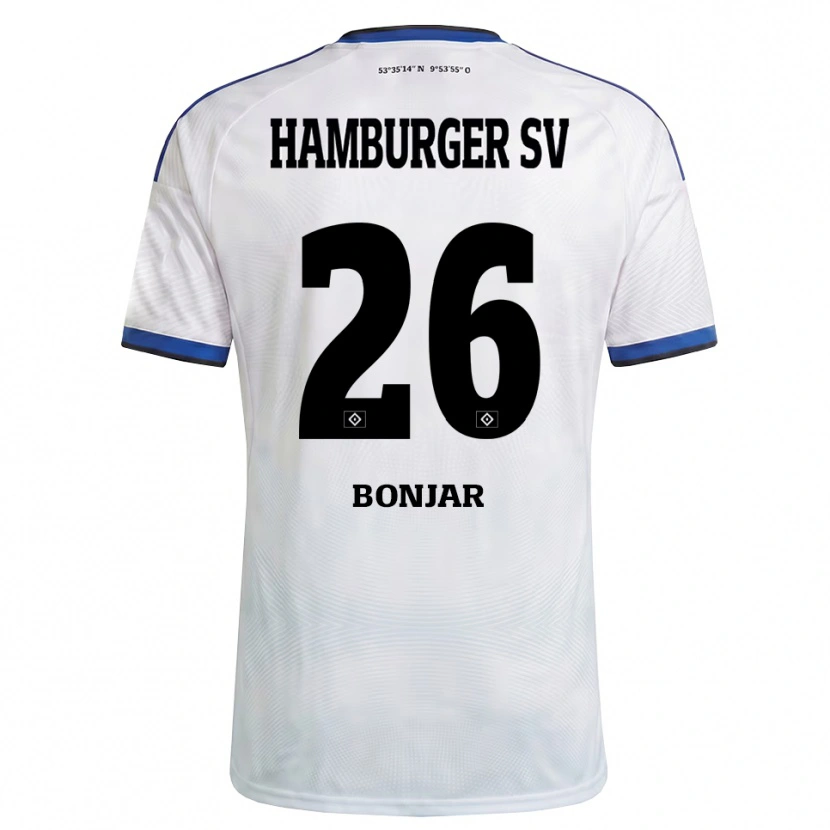 Danxen Uomo Maglia Amir Bonjar #26 Bianco Nero Blu Kit Gara Home 2026/27 Maglietta