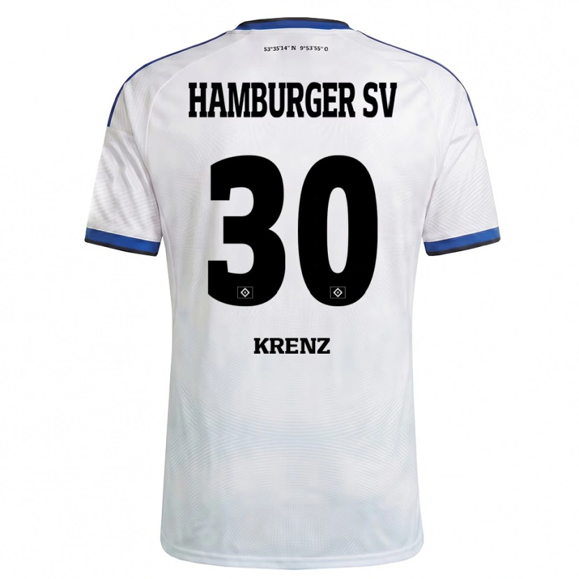 Danxen Uomo Maglia Jamie Krenz #30 Bianco Nero Blu Kit Gara Home 2026/27 Maglietta
