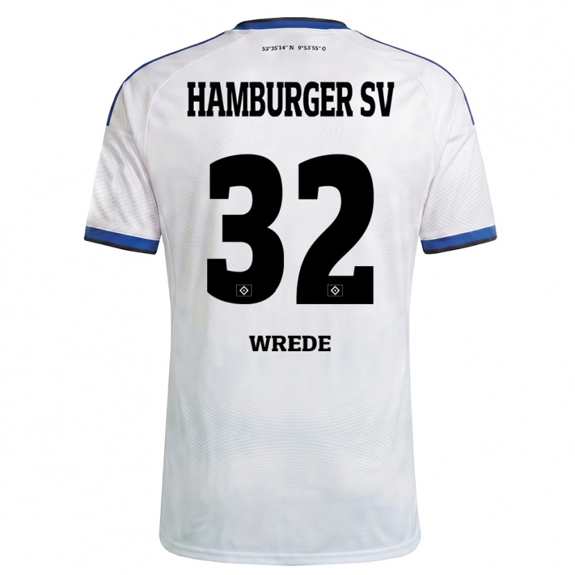 Danxen Uomo Maglia Lotta Wrede #32 Bianco Nero Blu Kit Gara Home 2026/27 Maglietta