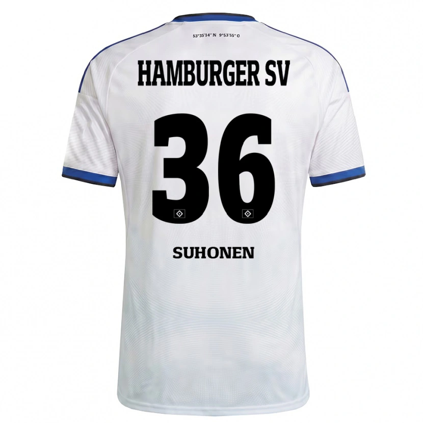 Danxen Uomo Maglia Anssi Suhonen #36 Bianco Nero Blu Kit Gara Home 2026/27 Maglietta