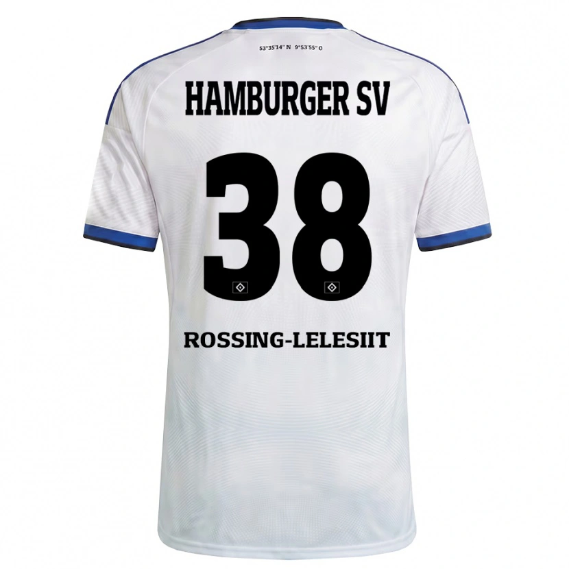 Danxen Uomo Maglia Alexander Røssing-Lelesiit #38 Bianco Nero Blu Kit Gara Home 2026/27 Maglietta