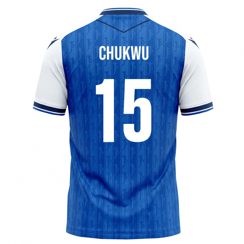 Danxen Uomo Maglia Emmanuel Chukwu #15 Blu Reale Bianco Kit Gara Home 2026/27 Maglietta
