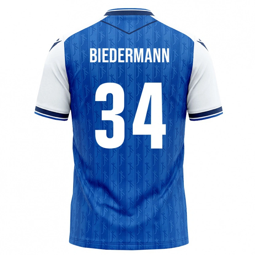 Danxen Uomo Maglia Nico Biedermann #34 Blu Reale Bianco Kit Gara Home 2026/27 Maglietta