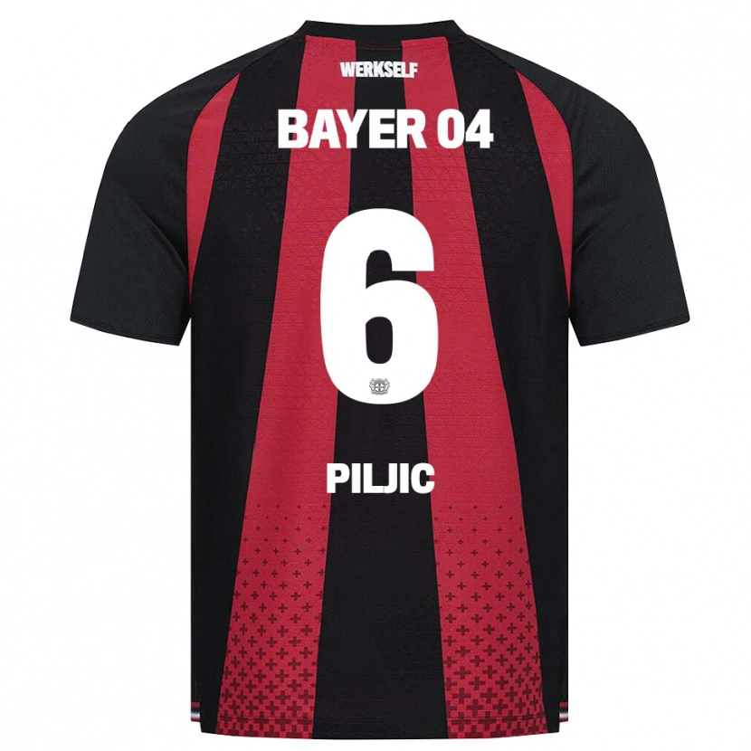Danxen Uomo Maglia Katharina Piljic #6 Nero Bianco Rosso Kit Gara Home 2026/27 Maglietta