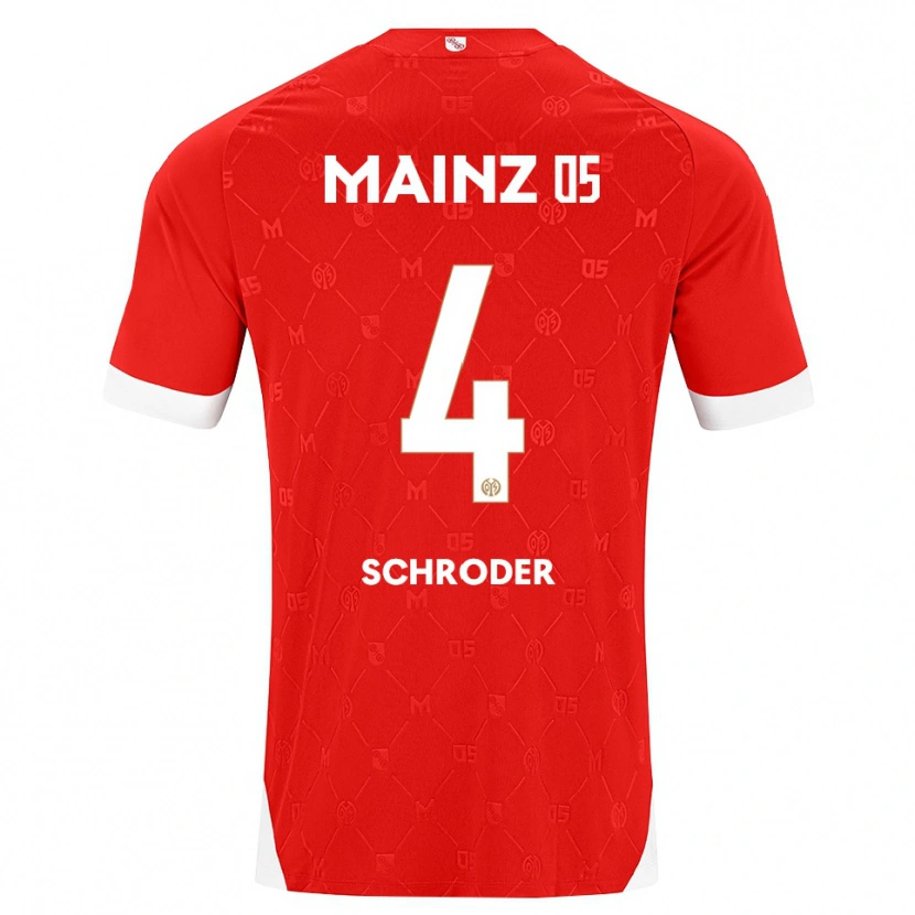 Danxen Uomo Maglia Lara Schröder #4 Rosso Bianco Kit Gara Home 2026/27 Maglietta