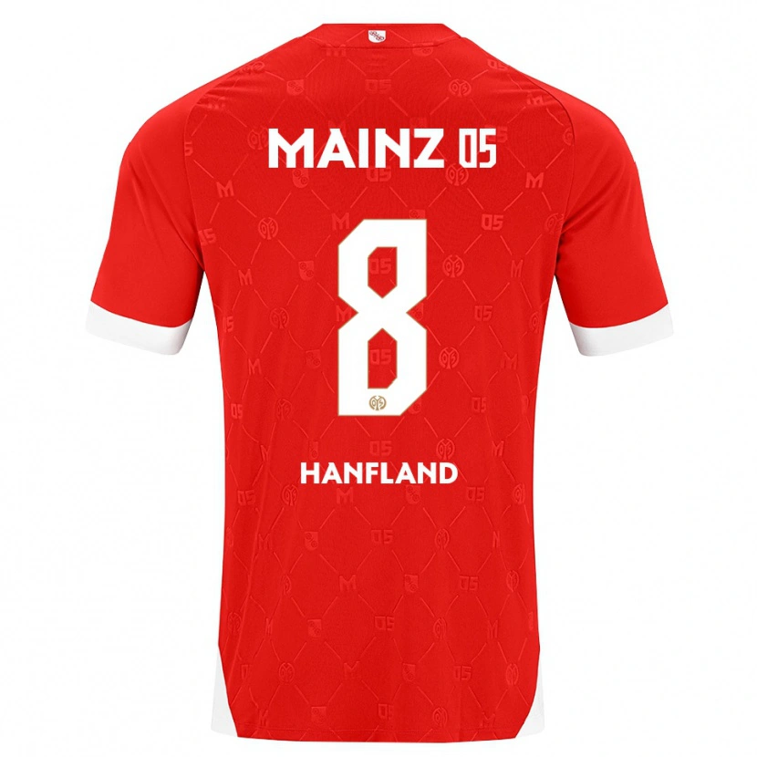 Danxen Uomo Maglia Paul Hanfland #8 Rosso Bianco Kit Gara Home 2026/27 Maglietta