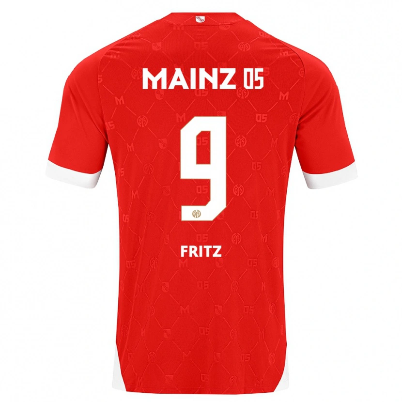 Danxen Uomo Maglia April Fritz #9 Rosso Bianco Kit Gara Home 2026/27 Maglietta